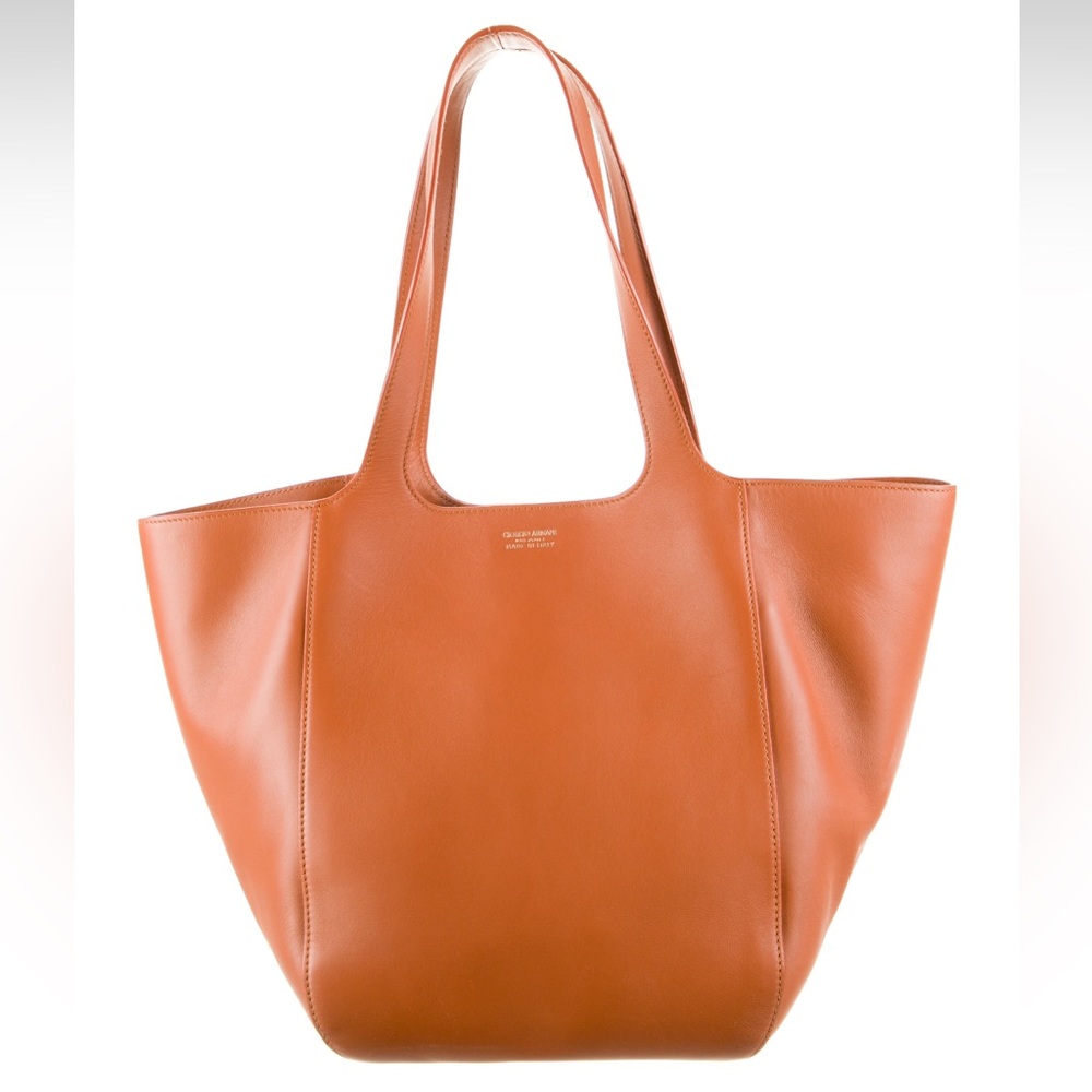 Giorgio Armani leather tote bag brown